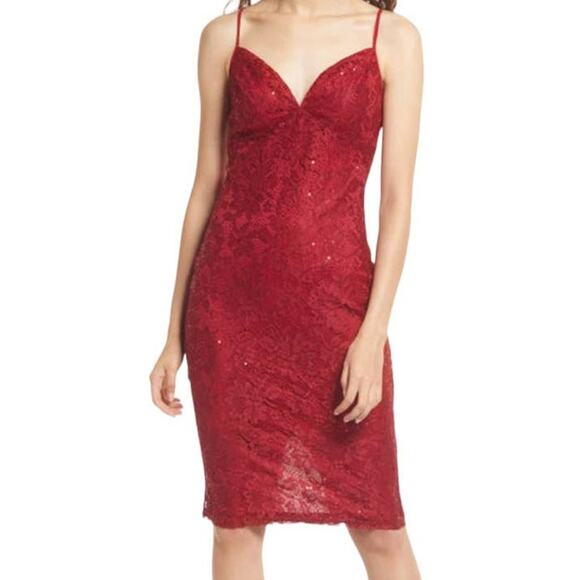 Lulu's dress red Cassius sequin lace - Picture 1 of 5